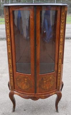 Inlaid Walnut China Display Cabinet