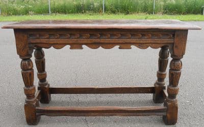 Jacobean Style Long Oak Joint Stool Bench