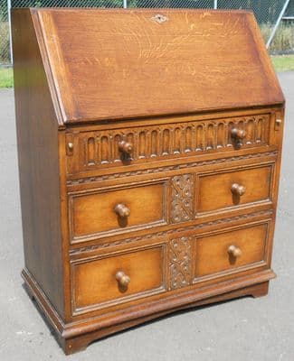 Jacobean Style Oak Writing Bureau