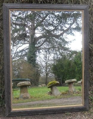 Large Dark Framed Bevel Edge Glass Dressing Mirror