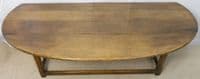 Large Dropleaf Narrow Oak Coffee Table by Titchmarsh & Goodwin