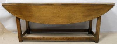 Large Dropleaf Narrow Oak Coffee Table by Titchmarsh & Goodwin