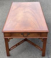 Large Flame Mahogany Top Coffee Table