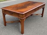 Large Flame Mahogany Top Coffee Table