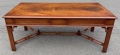 Large Flame Mahogany Top Coffee Table