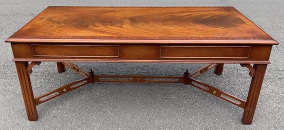 Large Flame Mahogany Top Coffee Table
