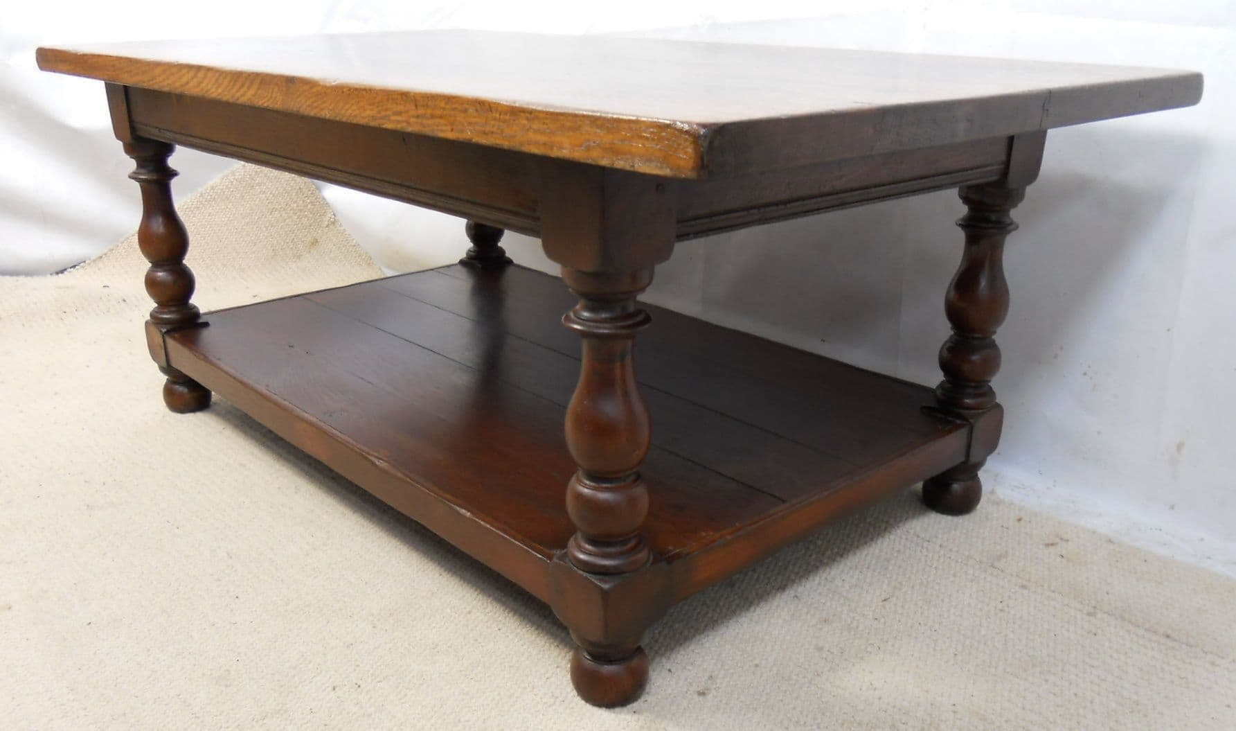 Large Heavy Oak Coffee Table