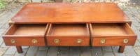 Large Military Style Mahogany Coffee Table by Bradley