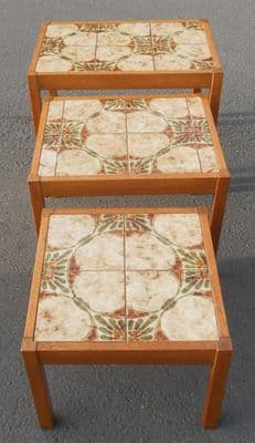 Large Nest of Tile Top Retro Coffee Tables