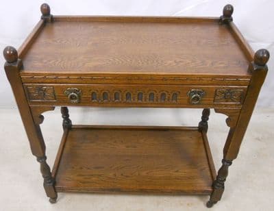 Large Oak Dinner Wagon / Tea Trolley by Old Charm - SOLD