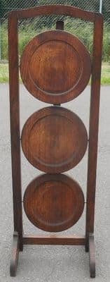Large Oak Folding Cake Stand