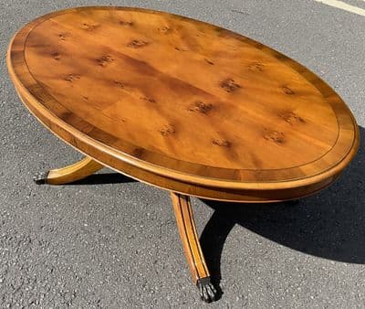Large Oval Yew Coffee Table