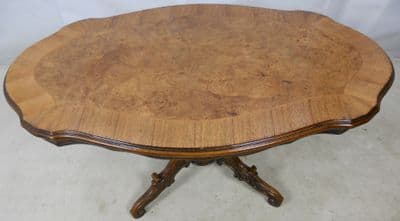Large Shaped Victorian Style Walnut Coffee Table - SOLD