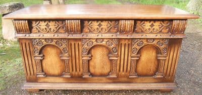 Large Tudor Style Oak Blanket Chest