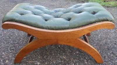 Leather Top Footstool