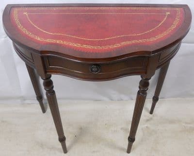 Leather Top Mahogany Console Table - SOLD