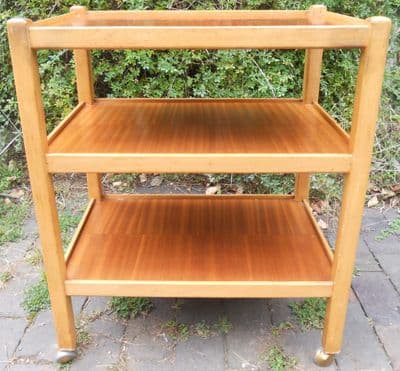 Light Beech Three Tier Tea Trolley