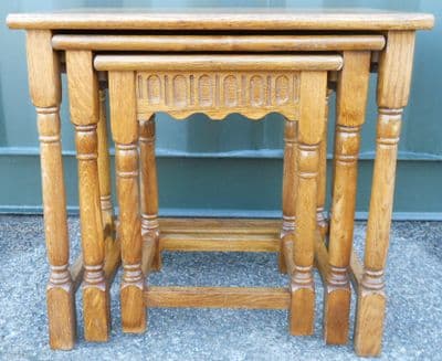 Light Oak Nest of Three Coffee Tables