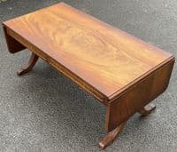 Long Mahogany Dropleaf Coffee Table