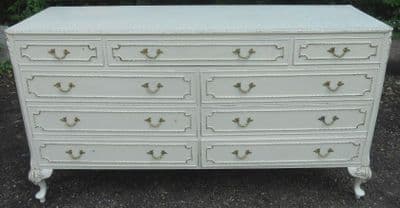 Louis Style Long Painted Chest of Drawers