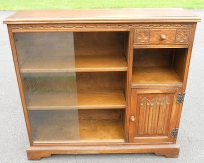 Low Oak Bookcase by Old Charm
