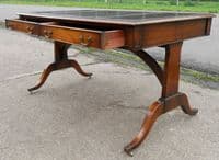 Luxury Large Leather Top Mahogany Period Style Writing Table by Reprodux