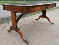 Luxury Large Leather Top Mahogany Period Style Writing Table by Reprodux