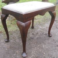 Mahogany Framed Upholstered Top Dressing Stool