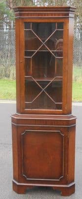 Mahogany Glazed Standing Corner Cupboard
