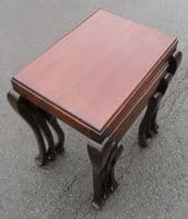 Mahogany Nest of Three Coffee Tables with Bold Cabriole Legs
