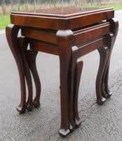 Mahogany Nest of Three Coffee Tables with Bold Cabriole Legs