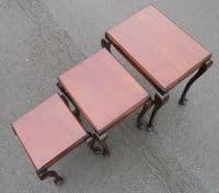 Mahogany Nest of Three Coffee Tables with Bold Cabriole Legs