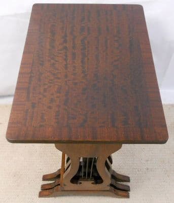 Mahogany Nest of Three Coffee Tables with Lyre Sides
