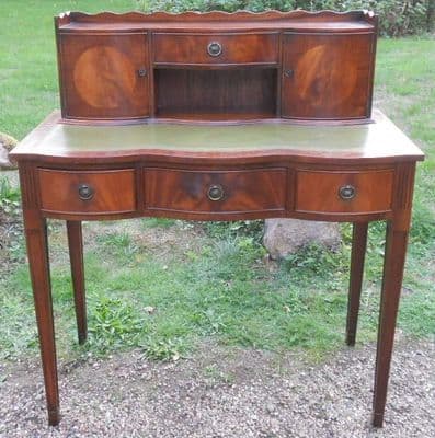 Mahogany Serpentine Front Writing Desk by Reprodux