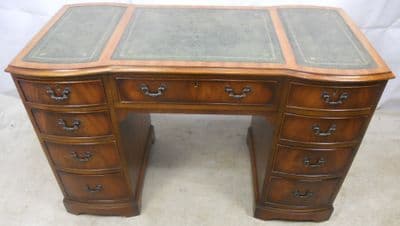 Mahogany Shaped Front Kneehole Writing Desk - SOLD