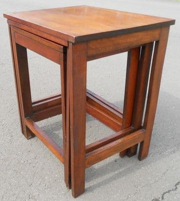 Mahogany Square Leg Nest of Coffee Tables