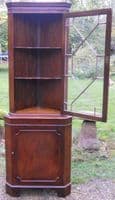 Mahogany Standing Glazed Corner Cupboard