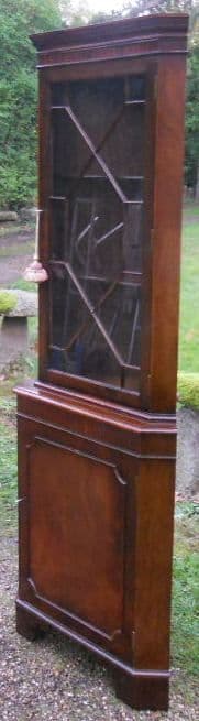 Mahogany Standing Glazed Corner Cupboard