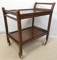 Mahogany Two Tier Tea Trolley with Removable Trays by Staples & Co - SOLD