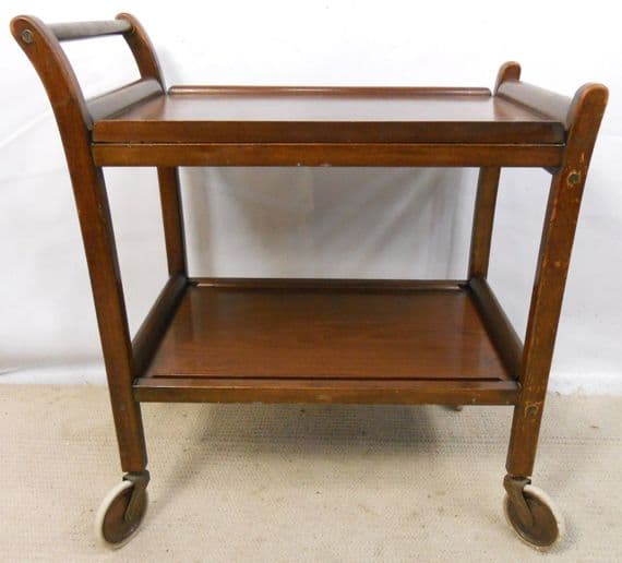 Mahogany Two Tier Tea Trolley with Removable Trays by Staples & Co - SOLD