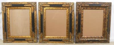 Matched Set Three Gilt Ebonized French Style Picture Frames - SOLD