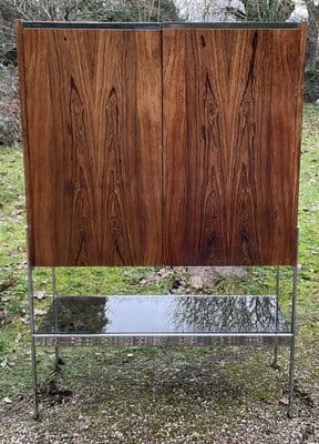 Merrow Associates Rosewood & Chrome Cabinet