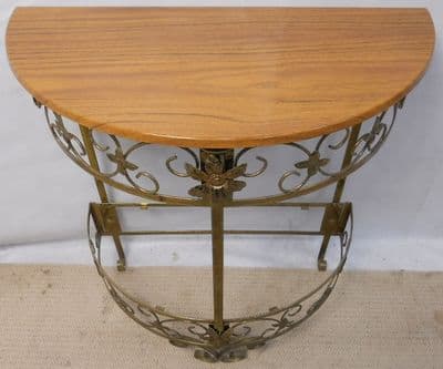 Metal Framed, Wooden Top Console Table