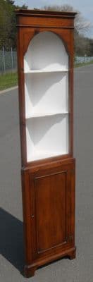 Narrow Yew Standing Corner Cupboard