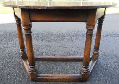 Oak D-End Console Table