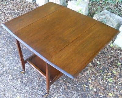 Oak Dropleaf Dinner Wagon Tea Trolley