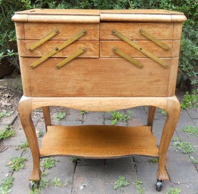 Oak Fitted Ladies Sewing Cabinet