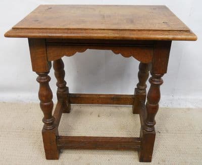 Oak Joint Stool in Antique Style