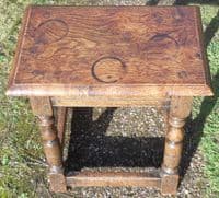 Oak Joint Stool with Turned Legs