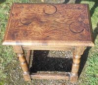 Oak Joint Stool with Turned Legs